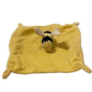 Burts Bees Lovey Bumble Bee Baby Security Blanket Yellow Organic Cotton Knotted